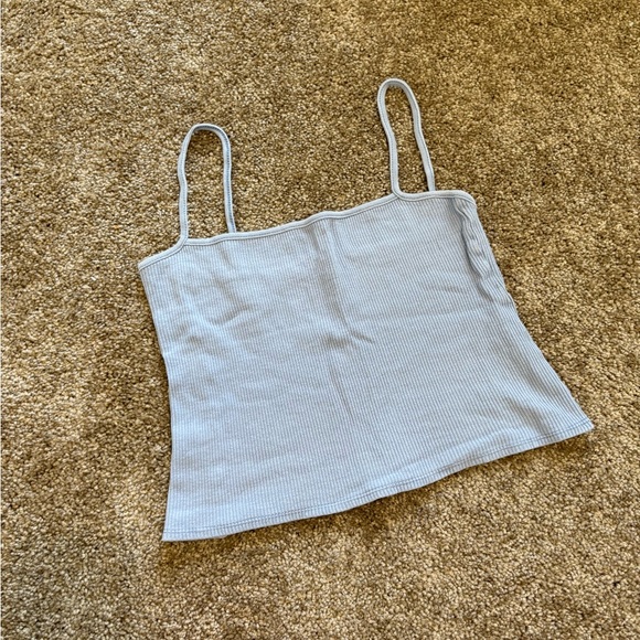 Tops - Women's Light Blue Ribbed Tank Top